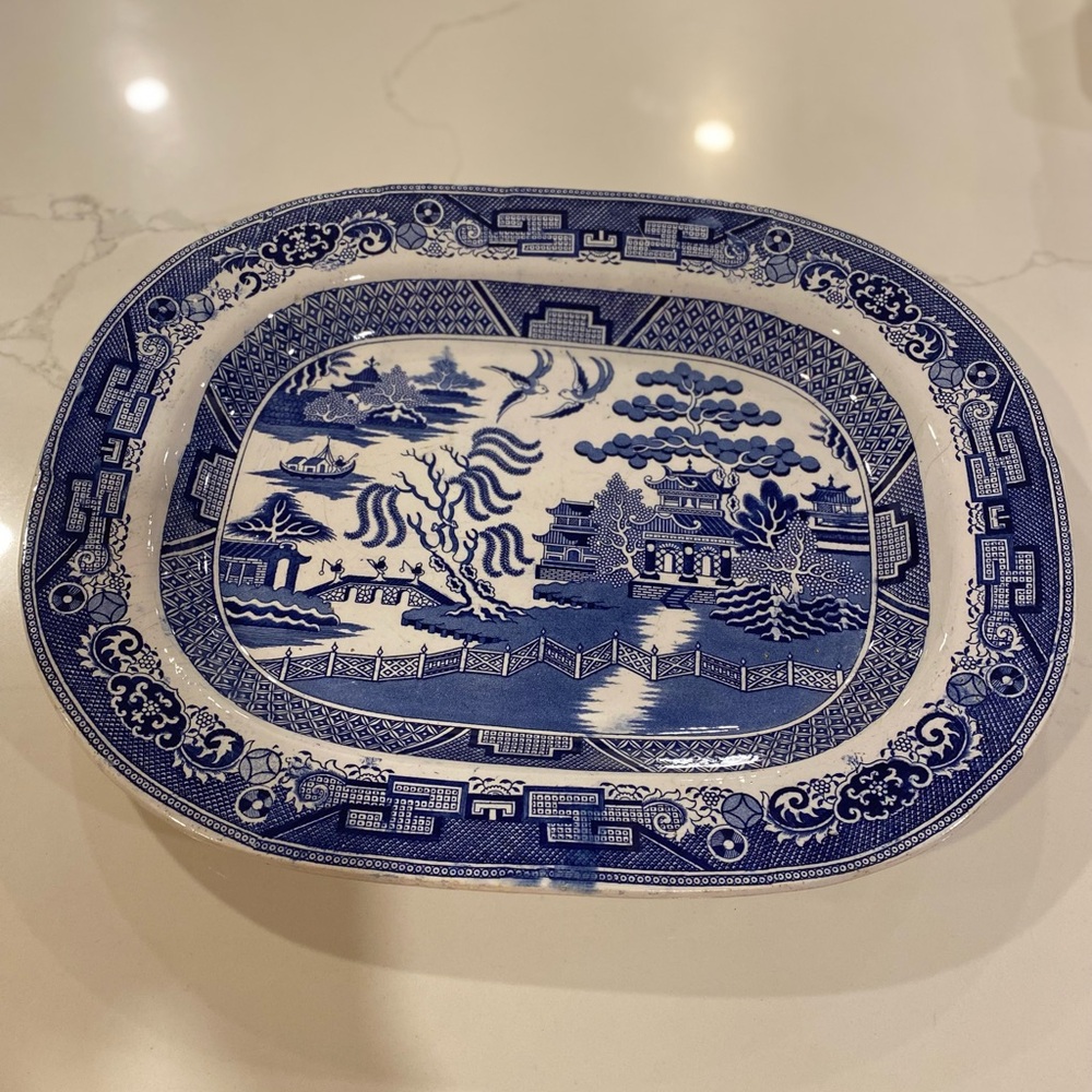 Blue and White Porcelain Platter